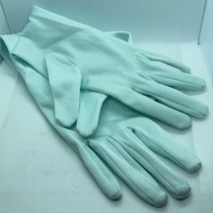 NWOT light mint stretch satin gloves